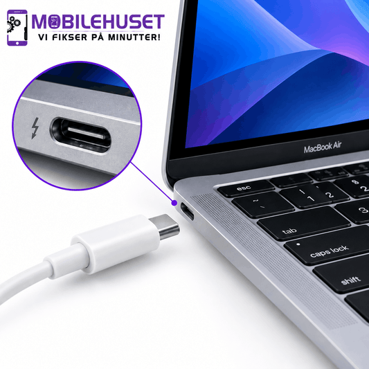 MacBook Air 16" M4 Pro A3403 Ladeportbytte | Rask MacBook Reparasjon i Oslo