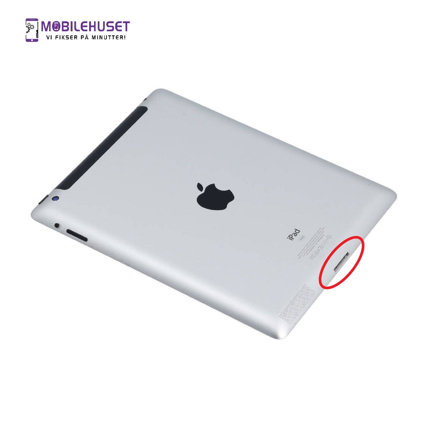 iPad 9.7" (3rd Gen 2012) Ladekontakt (Charging Port) Reparasjon & Utskifting
