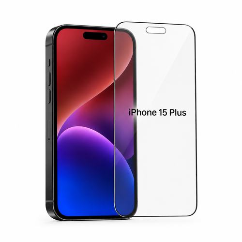 iPhone 15 Plus glasskjermbeskytter | Gratis montering i butikkene