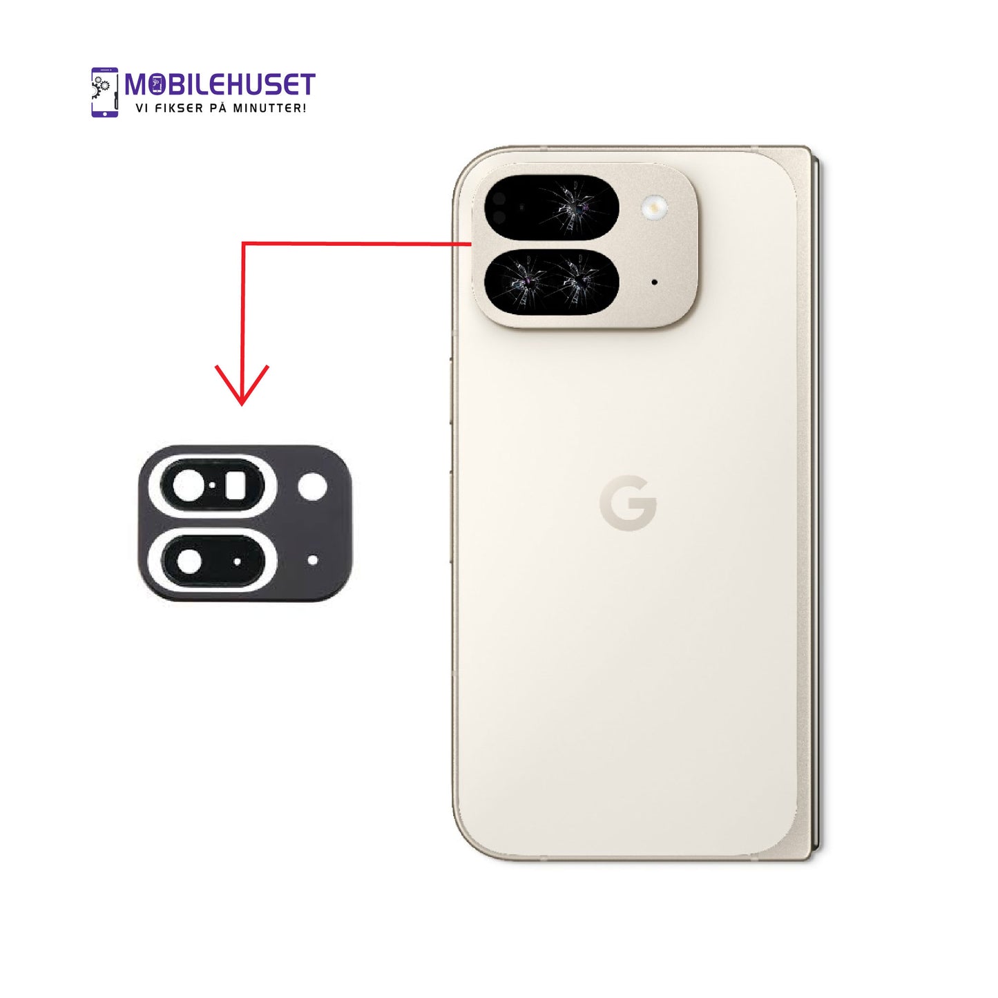 Google Pixel 9 Pro Fold Kameralinse Reparasjon og Utskifting | Mobilehuset
