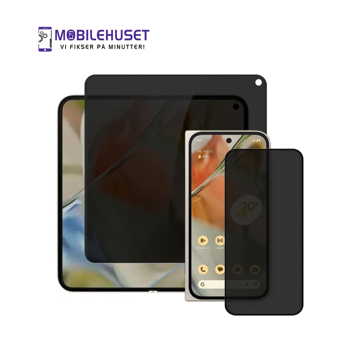 Google Pixel 9 Pro Fold Personvern – Skjermbeskytter | Samme dag