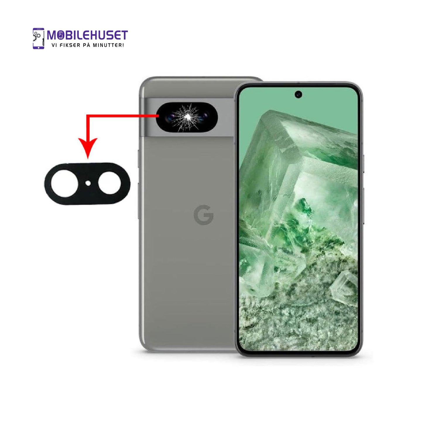 Google Pixel 8 Kameralinse Reparasjon | Kameraglass Bytte & Utskifting | Mobilehuset