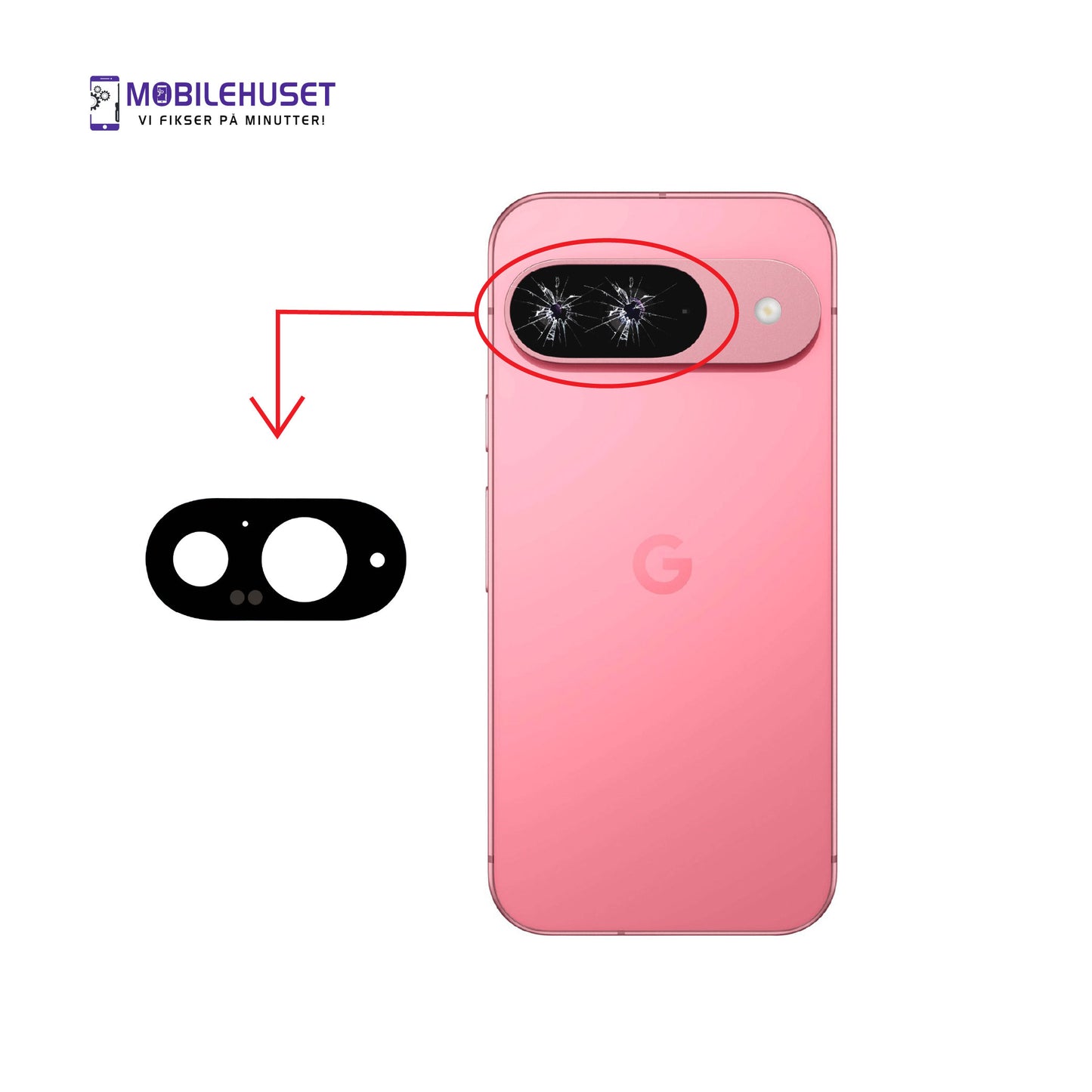 Google Pixel 9 Kameralinse Reparasjon | Bytte av Kameraglass | Mobilehuset