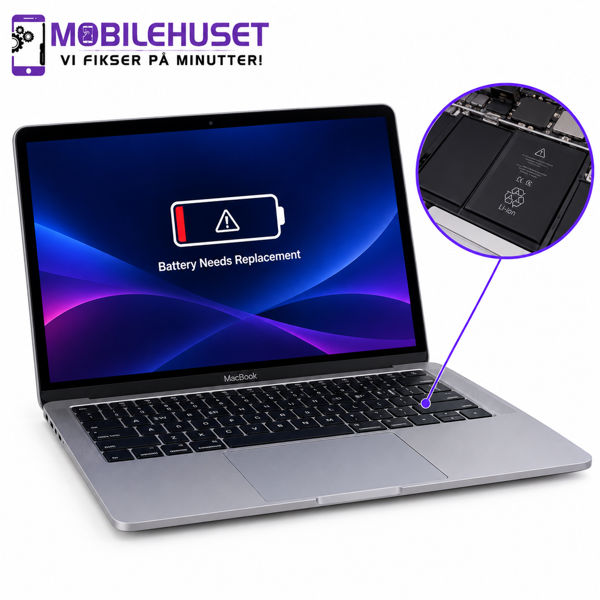MacBook Neo 13" A18 Pro A3404 Batteribytte | Profesjonell Batterireparasjon i Oslo
