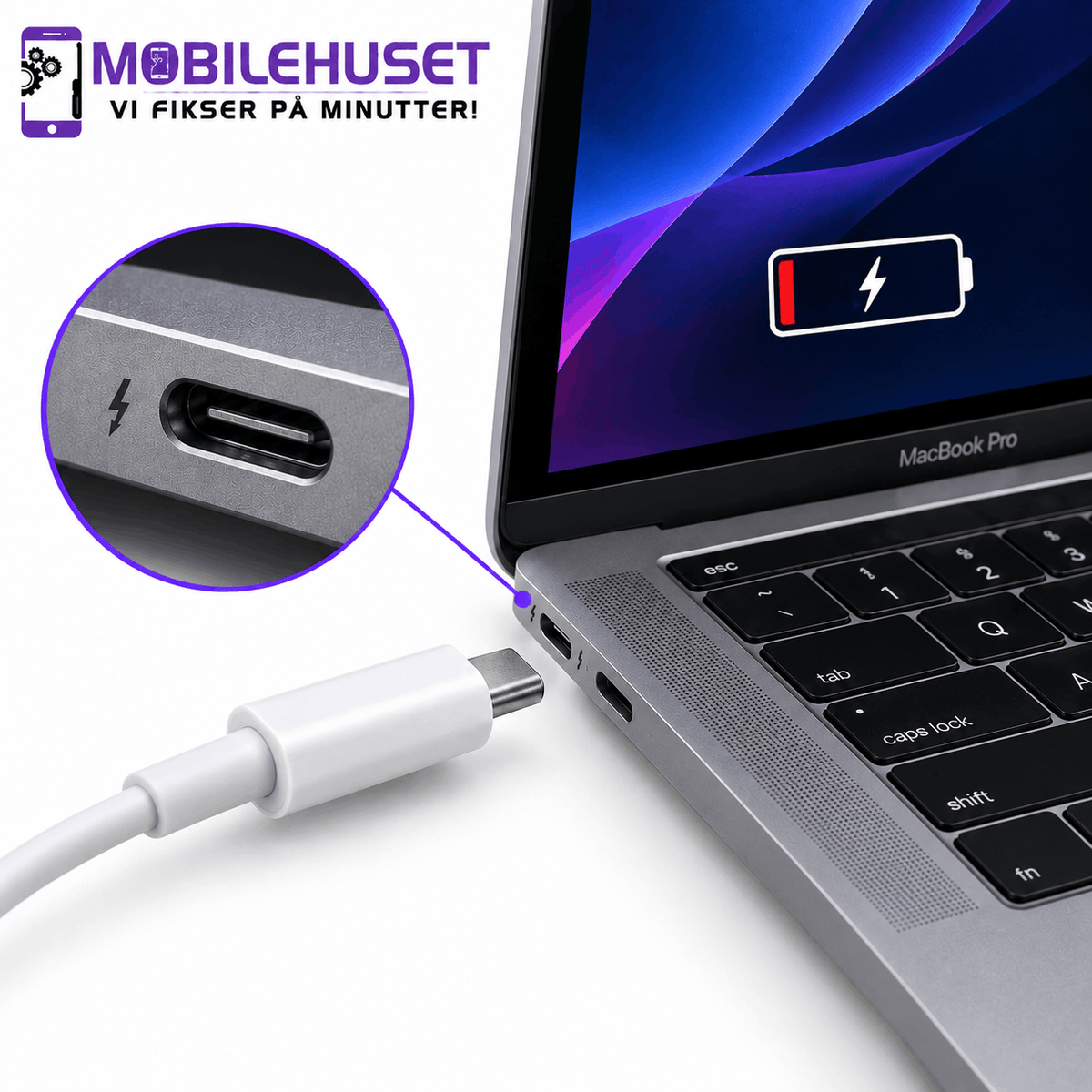 MacBook Pro 14" M5 Pro Ladeport Bytte | Rask Reparasjon i Oslo