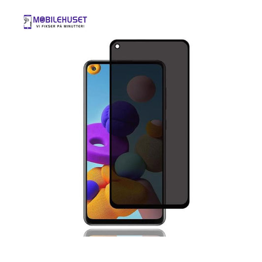 Samsung Galaxy A21s Svart Privacy Glass | Glatt Berøringsskjermbeskytter
