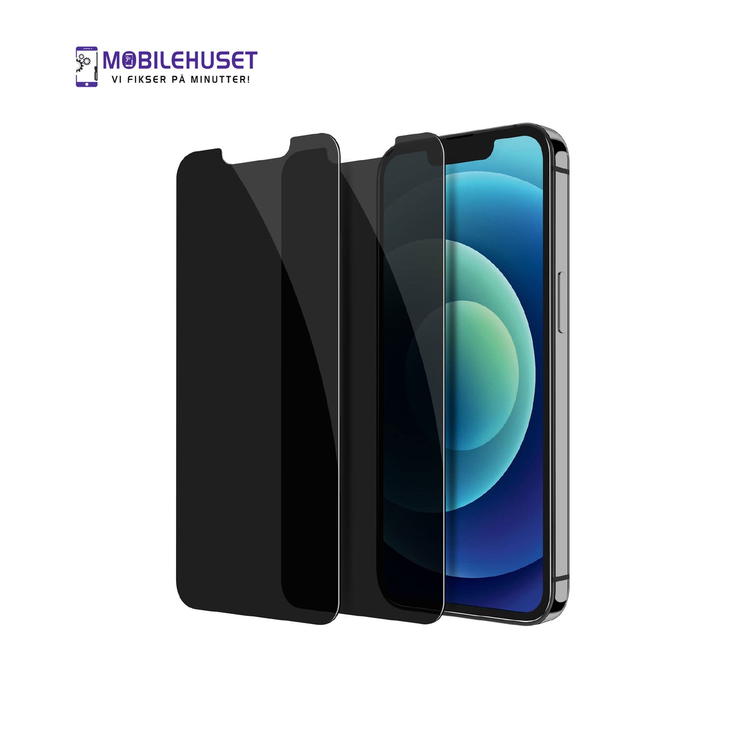 iPhone 12 Personvern Skjermbeskytter i Herdet Glass – Premium Anti-Spion 9H Beskyttelse