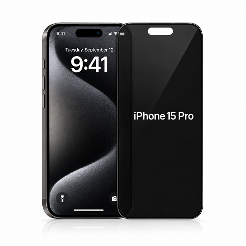 iPhone 15 Pro Privacy Skjermbeskytter | Gratis Montering i Butikk